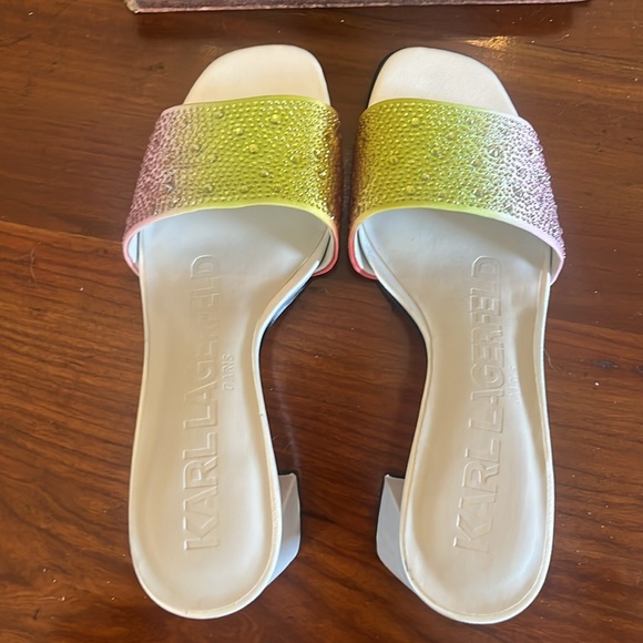 Karl Lagerfeld Paris Pera women's Rhinestone slides sandals - Picture 5 of 10